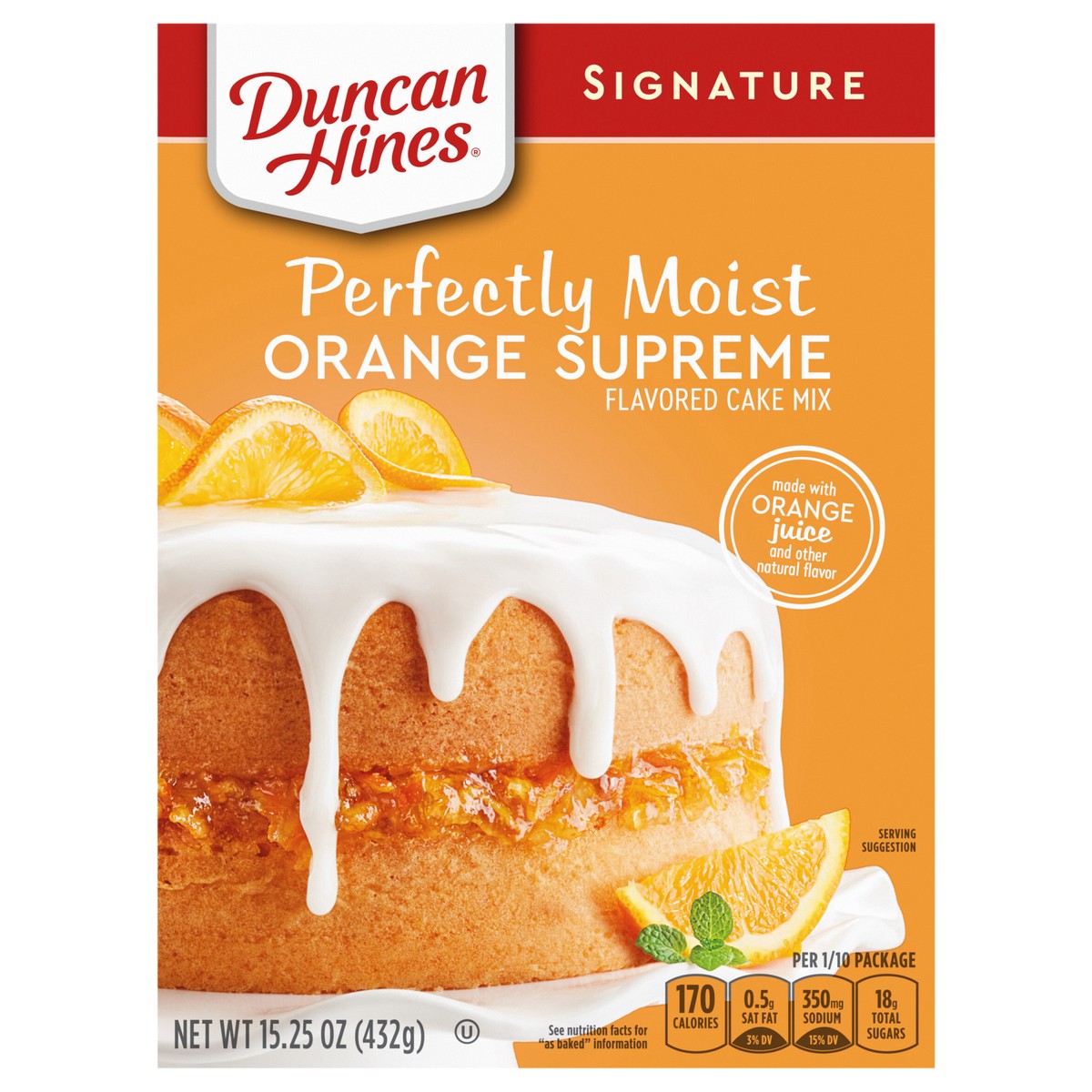 slide 1 of 5, Duncan Hines Signature Perfectly Moist Orange Supreme Orange Cake Mix\, 15.25 oz, 15.25 oz