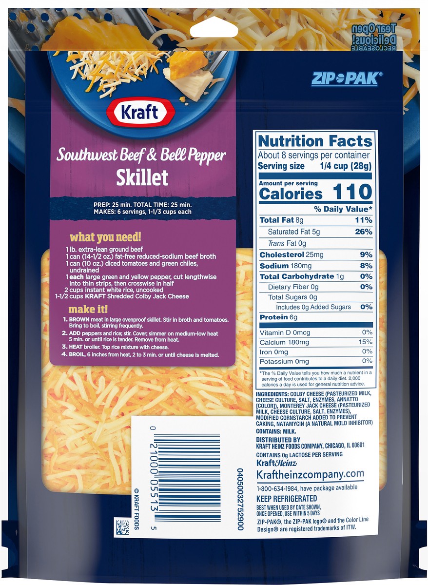 slide 10 of 10, Kraft Colby Jack Shredded Cheese, 8 oz
