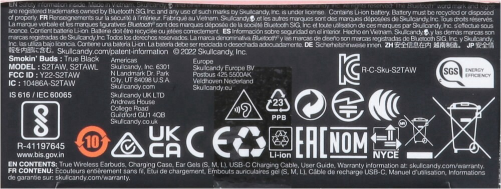 slide 4 of 5, Skullcandy Smokin' Buds Earphones 1 ea, 1 ct