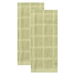 Room & Retreat 2pk Solid Kitchen Towel Eucalyptus, 18 in x 28 in