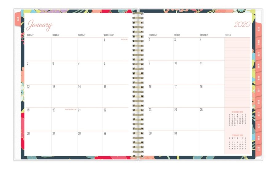 slide 3 of 4, Blue Sky Trina Turk Weekly/Monthly Frosted Planner, 8-1/2'' X 11'', Botanical Floral, January To December 2020, 117508, 1 ct