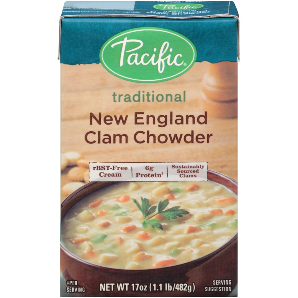 slide 1 of 2, Pacific Traditional New England Clam Chowder Soup, 17 oz