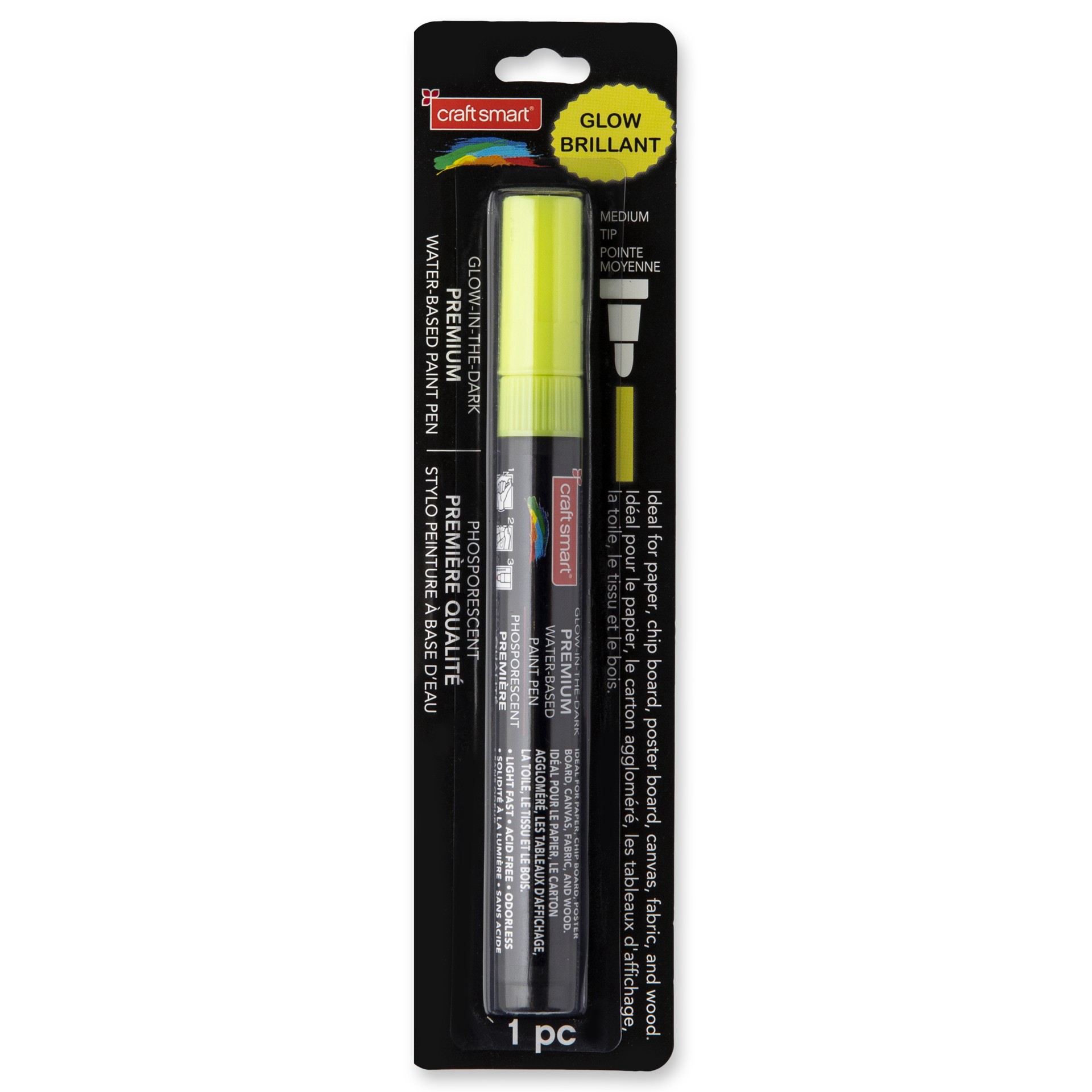 slide 8 of 9, Premium Medium Tip Glow-In-The-Dark Water-Based Paint Pen By Craft Smart, 1 ct