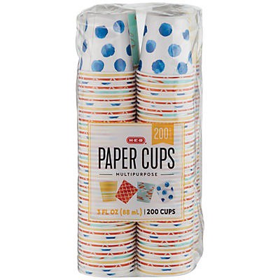 slide 1 of 1, H-E-B Multipurpose 3 oz Paper Cups, 200 ct