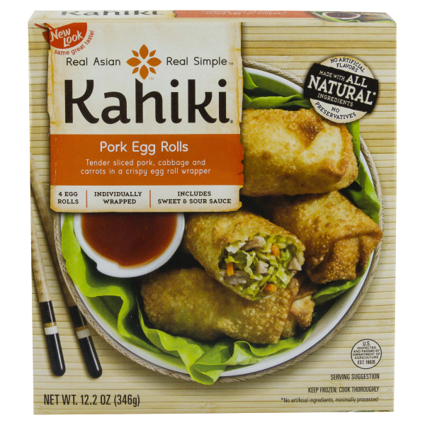 slide 1 of 8, Kahiki Pork Egg Rolls, 12.2 oz