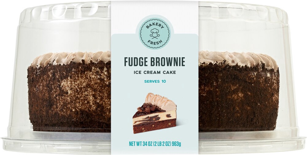 slide 2 of 3, Bakery Fresh Fudge Brownie Ice Cream Cake, 34 oz
