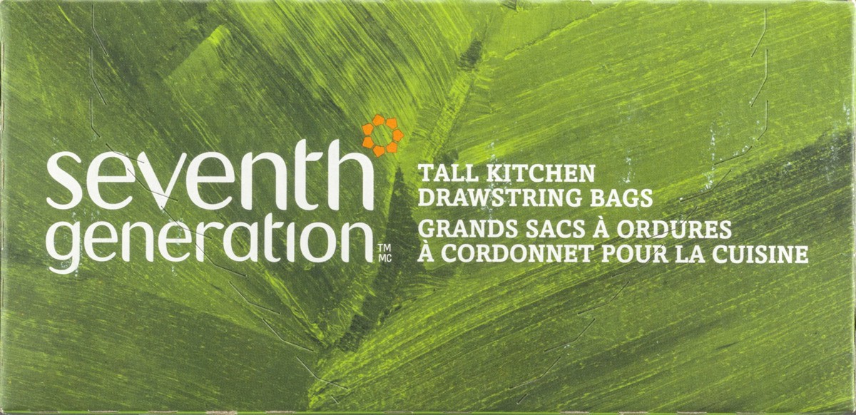 slide 5 of 9, Seventh Generation Kitchen Trash Bags With Drawstring, 20 ct