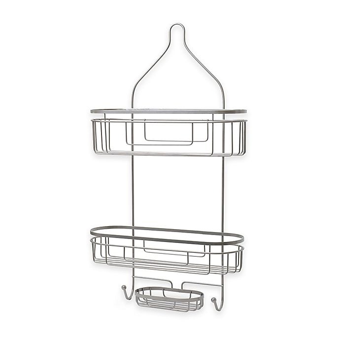 slide 1 of 2, ORG Extra Wide and Extra Long Shower Caddy - Satin, 1 ct