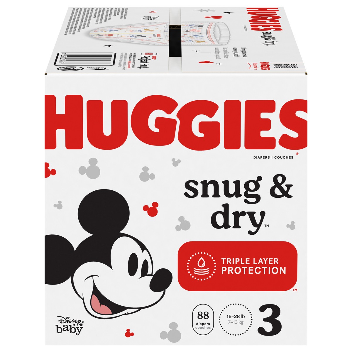 slide 1 of 5, Huggies Snug & Dry Baby Diapers, Size 3 (16-28 lbs), 88 Ct, 88 ct