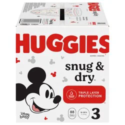 Huggies Snug & Dry Baby Diapers, Size 3 (16-28 lbs), 88 Ct
