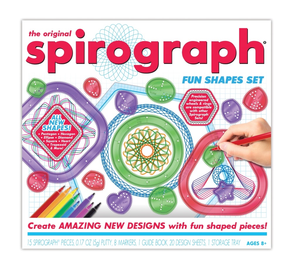 slide 1 of 1, Spirograph Fun Shapes Set - Red, 1 ct