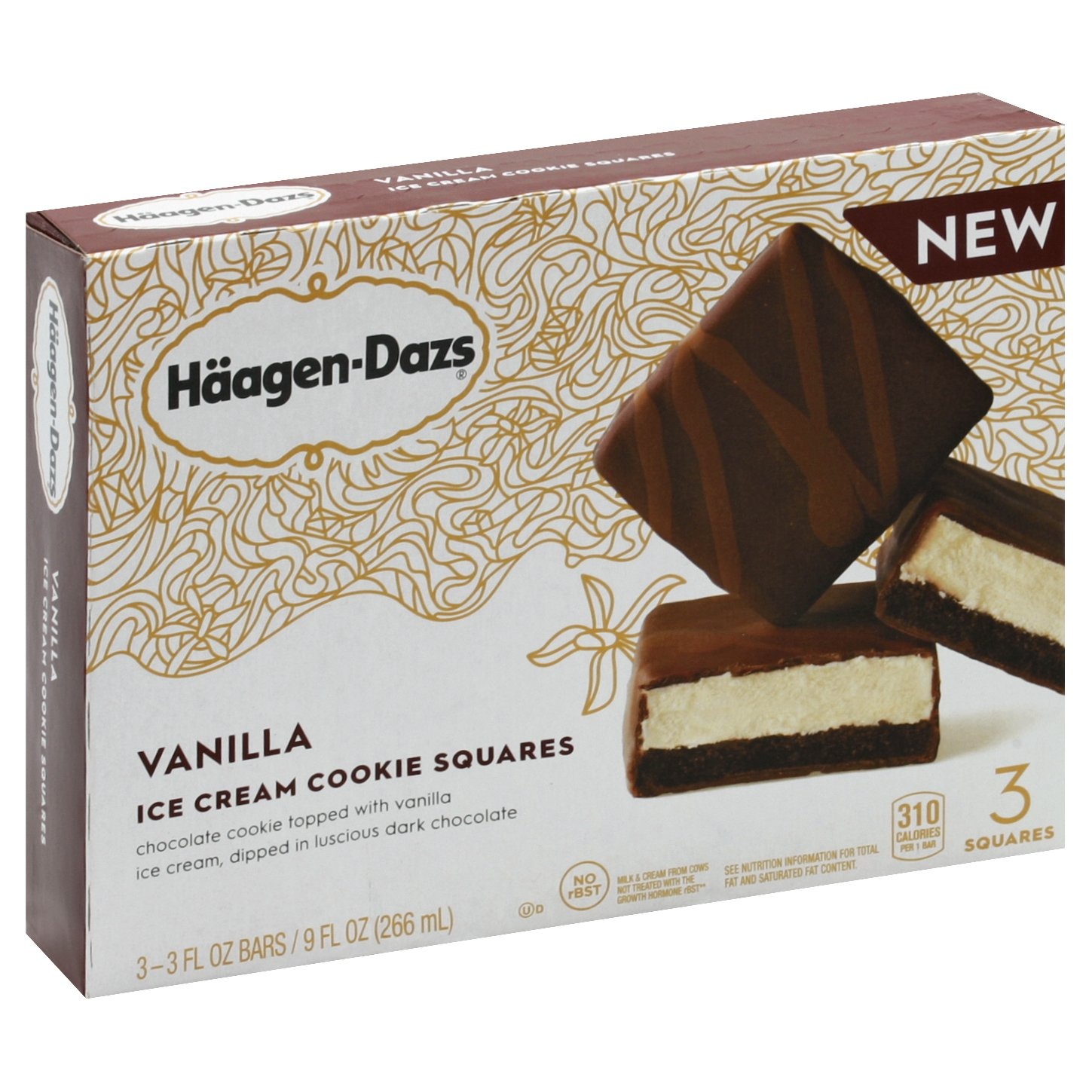 slide 1 of 6, Häagen-Dazs Vanilla Ice Cream Cookie Squares, 9 oz