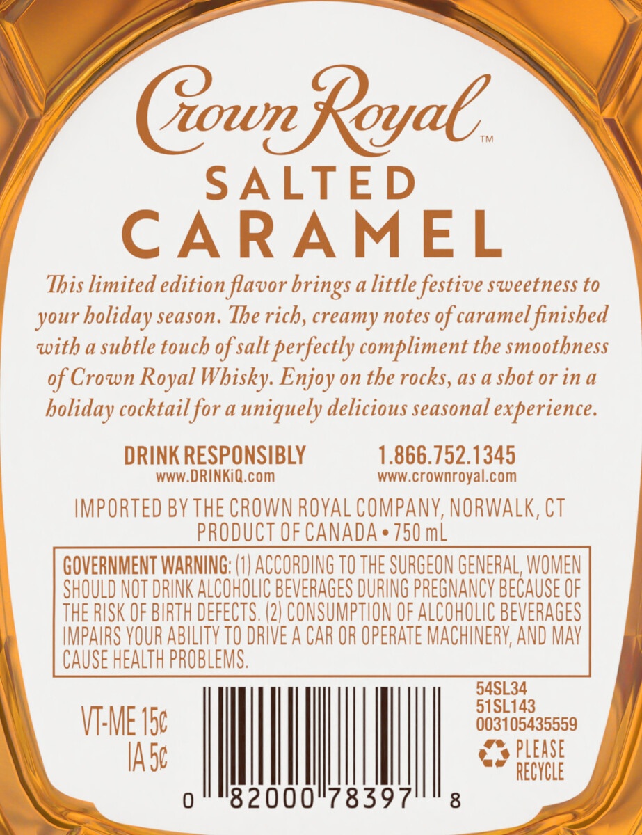 slide 2 of 6, Crown Royal Salted Caramel Canadian Whisky, 750 ml