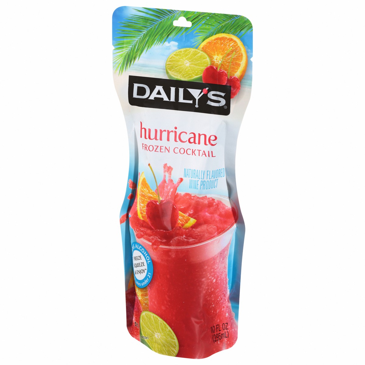 slide 9 of 9, Daily's Hurricane Ready to Drink Frozen Cocktail, 10 FL OZ Pouch, 10 fl oz
