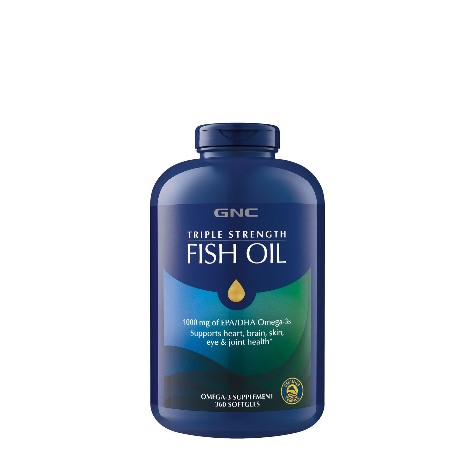 slide 1 of 1, GNC Triple Strength Fish Oil, 360 ct