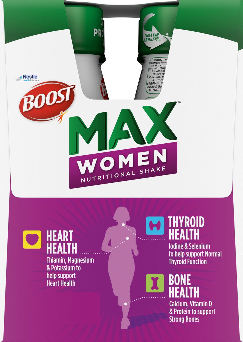 slide 3 of 11, Boost Max Women Ready to Drink Nutritional Shake, Very Vanilla, 4 - 11 FL OZ Bottles, 11 fl oz