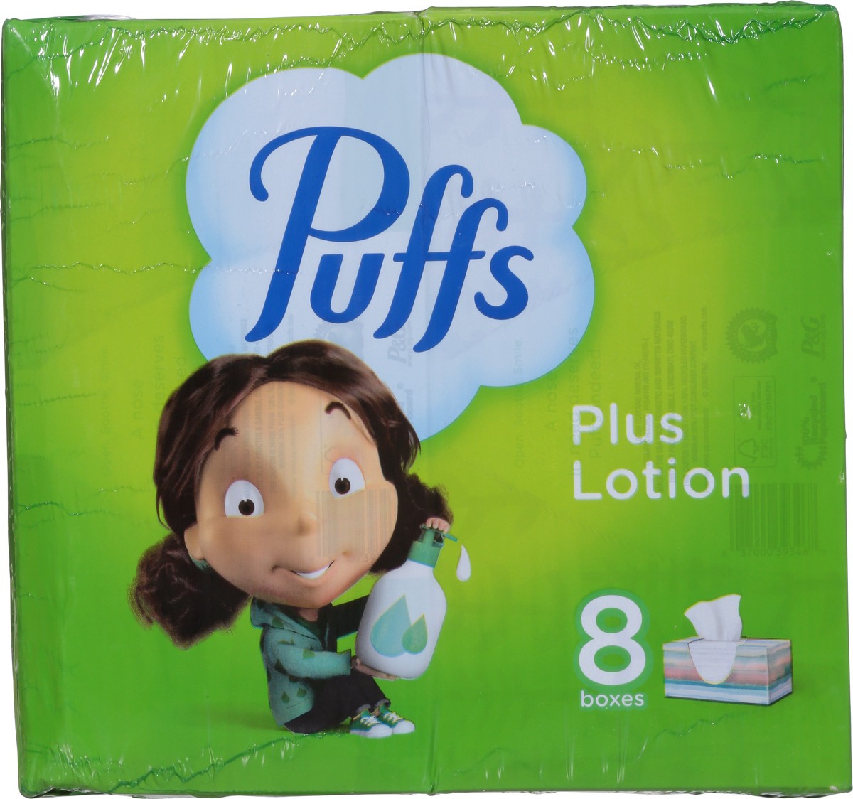slide 6 of 9, Puffs Plus Lotion Facial Tissue, 8 Family Boxes, 124 Tissues Per Box, 8 ct