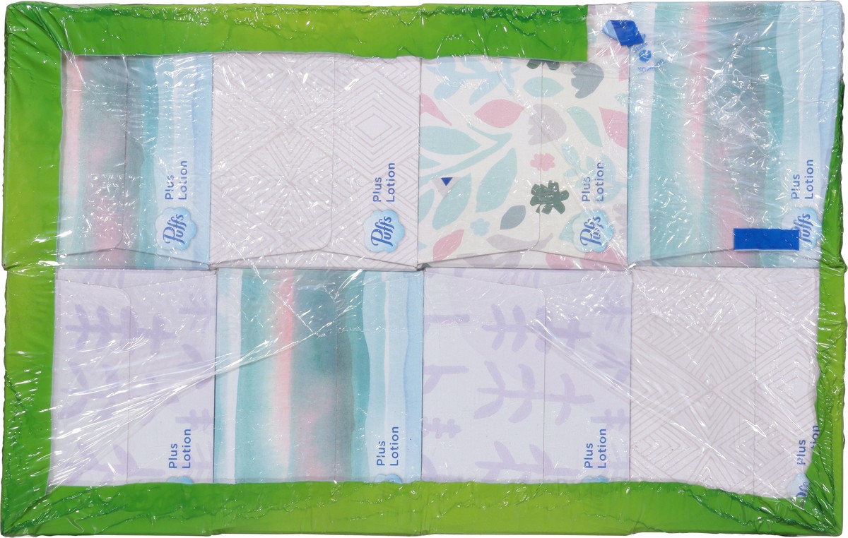 slide 2 of 9, Puffs Plus Lotion Facial Tissue, 8 Family Boxes, 124 Tissues Per Box, 8 ct