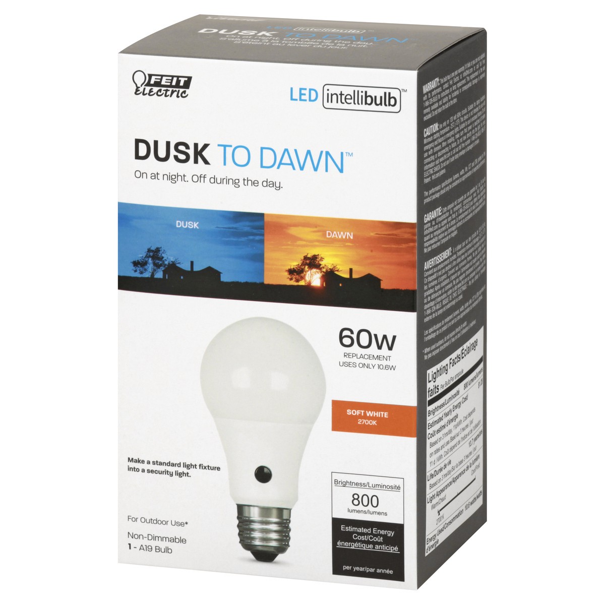 slide 3 of 11, Feit Electric Intellibulb Dusk to Dawn LED 10.6 Watts Soft White Light Bulb 1 ea, 1 ea