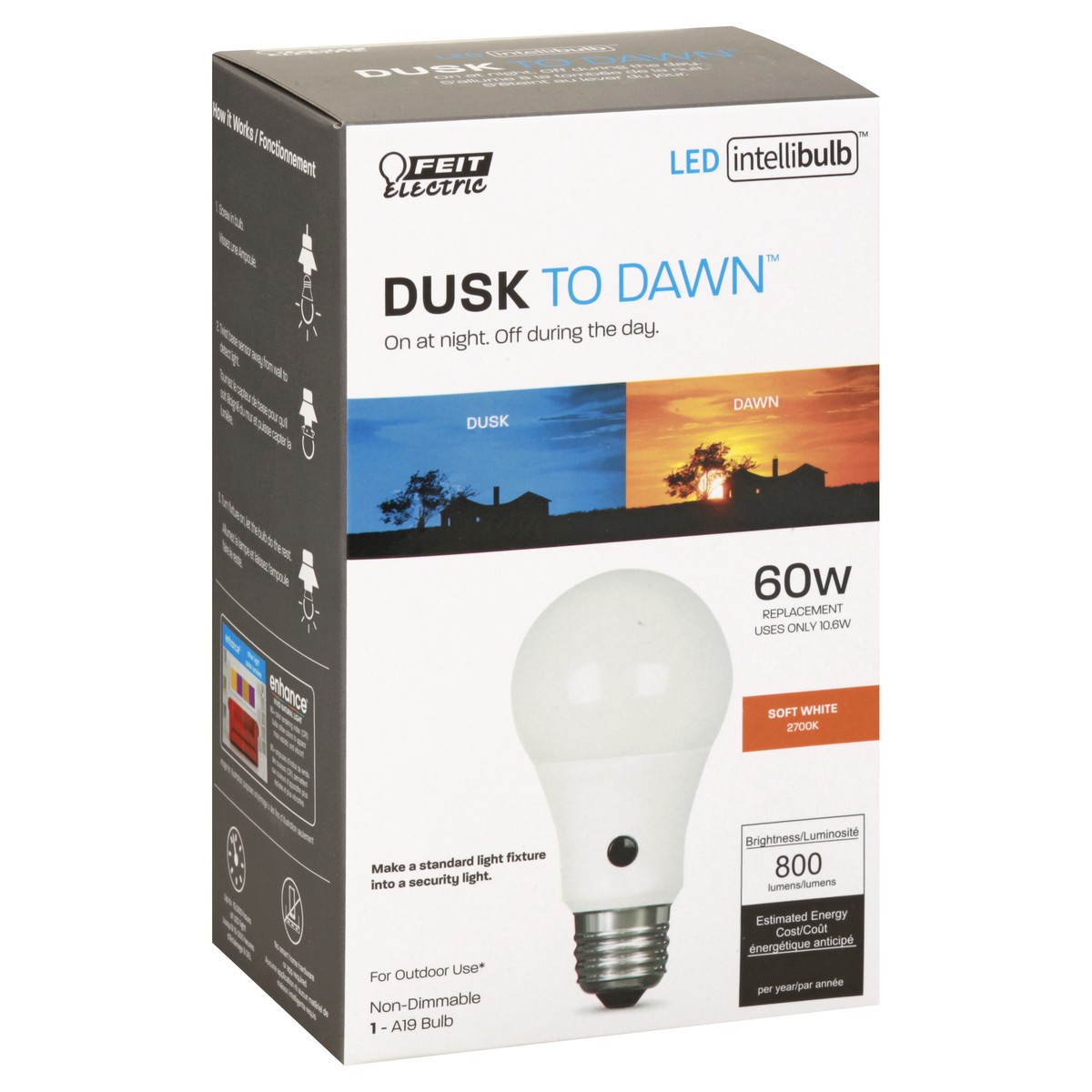 slide 8 of 11, Feit Electric Intellibulb Dusk to Dawn LED 10.6 Watts Soft White Light Bulb 1 ea, 1 ea