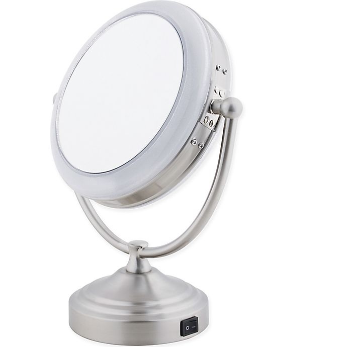 slide 1 of 1, Floxite Daylight 1x/10x Cosmetic Mirror - Satin Nickel, 1 ct