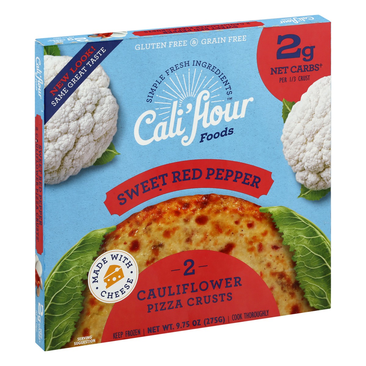 slide 2 of 9, Cali'flour Foods Sweet Red Pepper Cauliflower Pizza Crust 2 ea, 2 ct