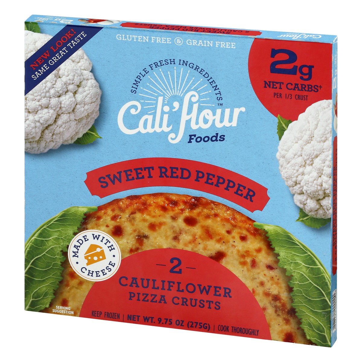 slide 3 of 9, Cali'flour Foods Sweet Red Pepper Cauliflower Pizza Crust 2 ea, 2 ct