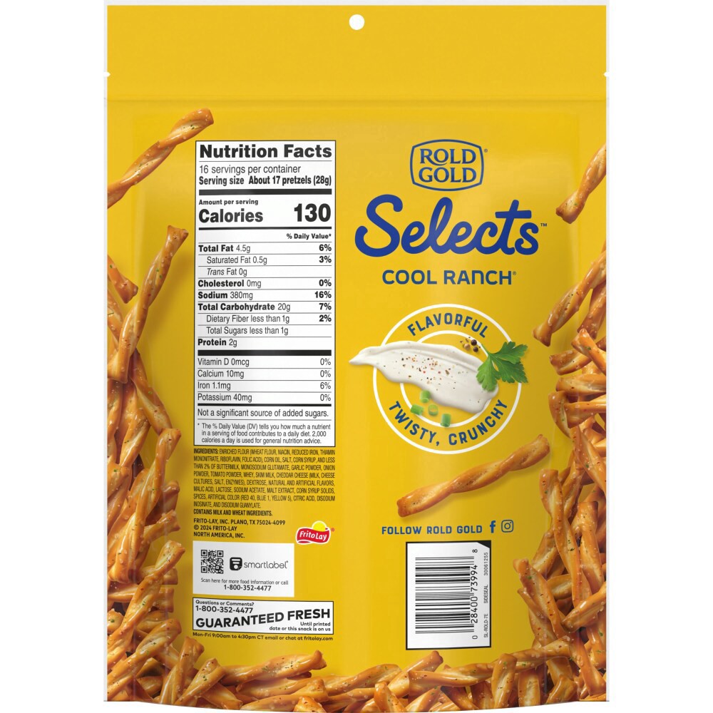 slide 2 of 2, Rold Gold Selects Pretzels Twists Oven Baked Doritos Cool Ranch Flavored 16 Oz, 16 oz