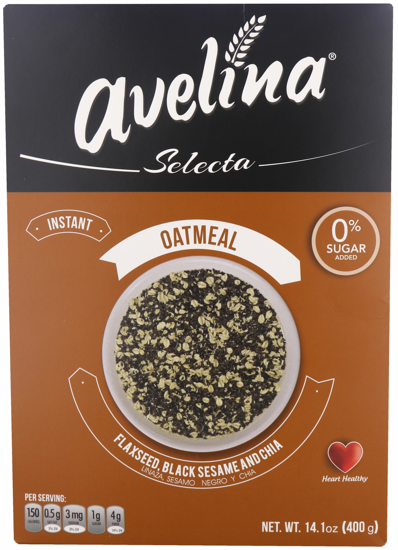slide 1 of 1, Avelina Flaxseed Instant Oatmeal, 14.1 oz