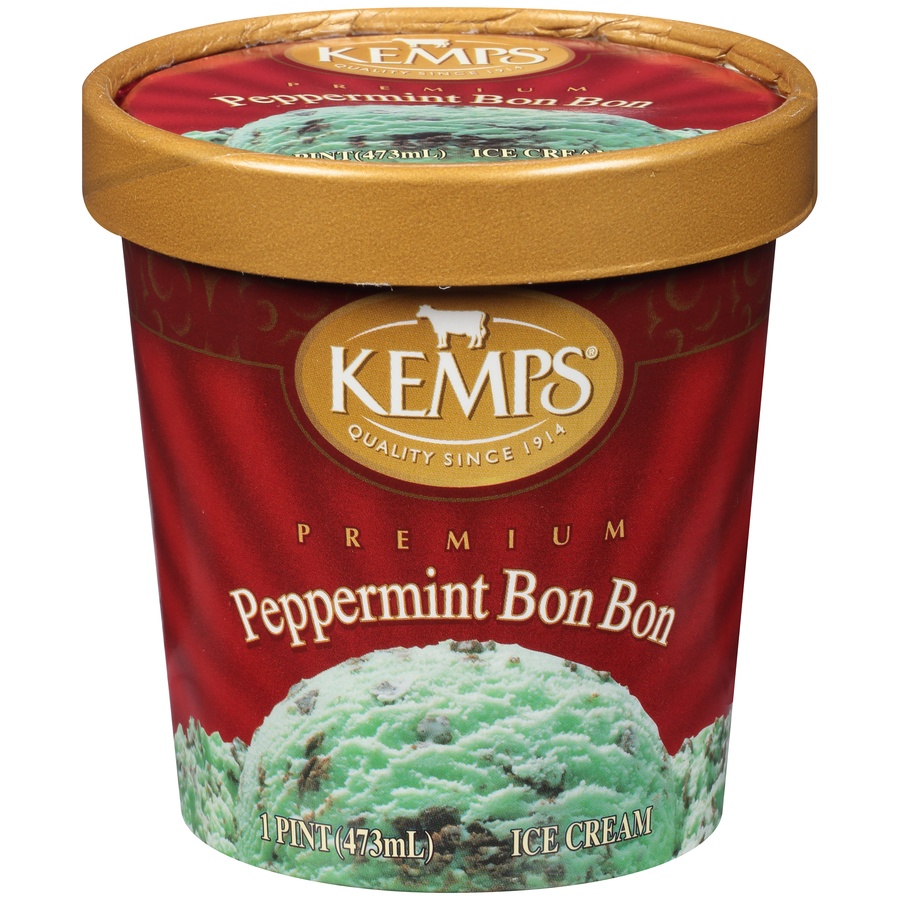 slide 1 of 6, Kemps Peppermint Bon Bon Premium Ice Cream, 1 pint