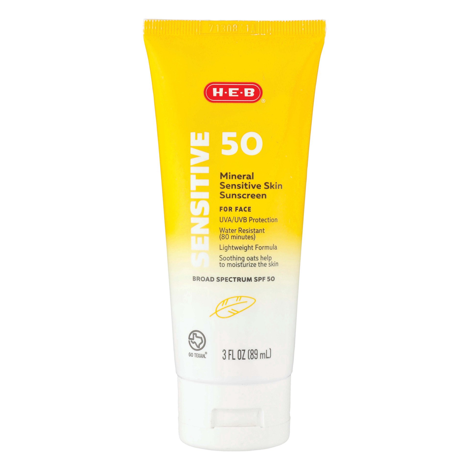 slide 1 of 1, H-E-B Solutions Mineral Sensitive Skin SPF 30Sunscreen, 3 oz