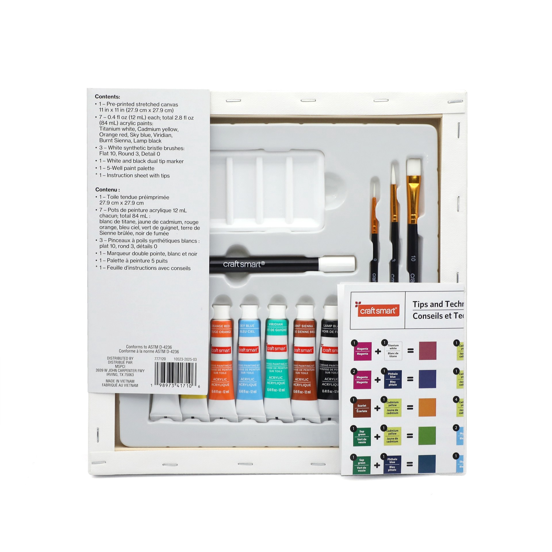 slide 3 of 5, 11" X 11" Kitten In Pumpkin Canvas Painting Kit By Craft Smart, 11 in x 11 in