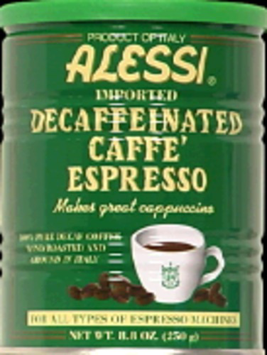 slide 1 of 1, Alessi Coffee 100% Pure Caffe Espresso Decaffeinated, 8.8 oz