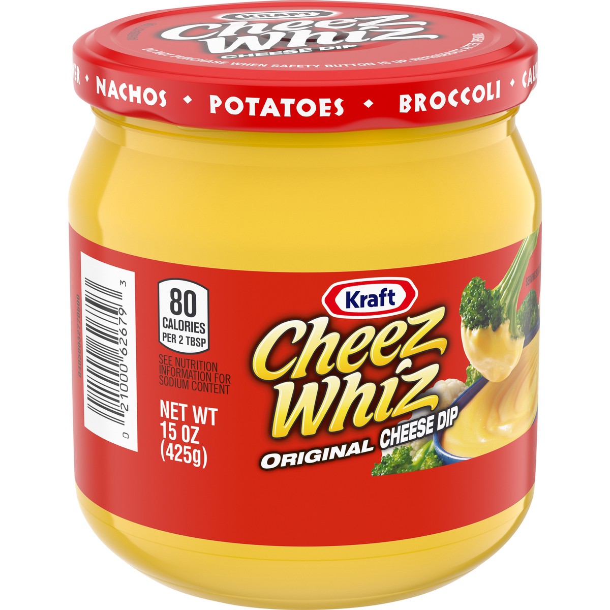 slide 4 of 9, Cheez Whiz Original Cheese Dip, 15 oz Jar, 15 oz