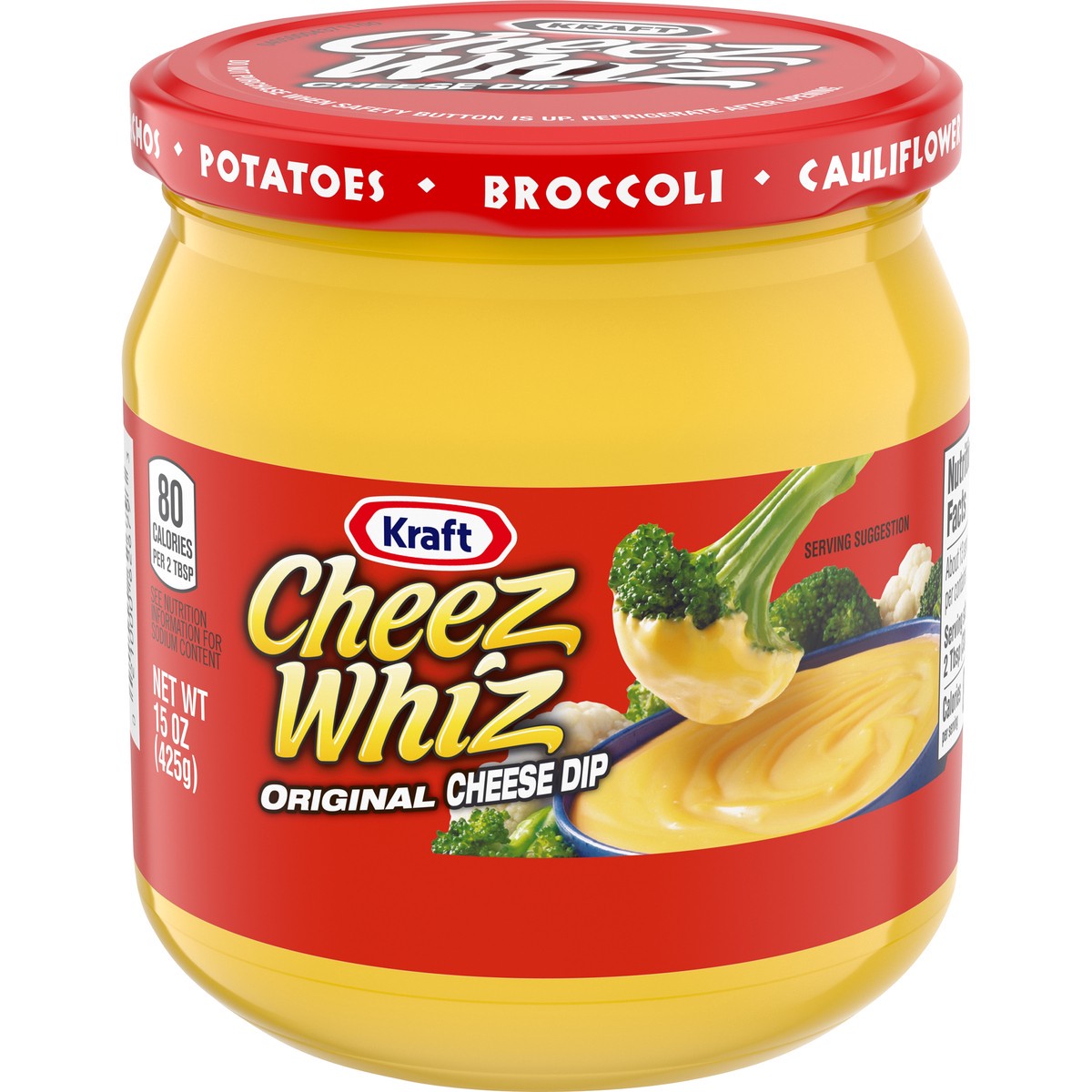 slide 6 of 9, Cheez Whiz Original Cheese Dip, 15 oz Jar, 15 oz