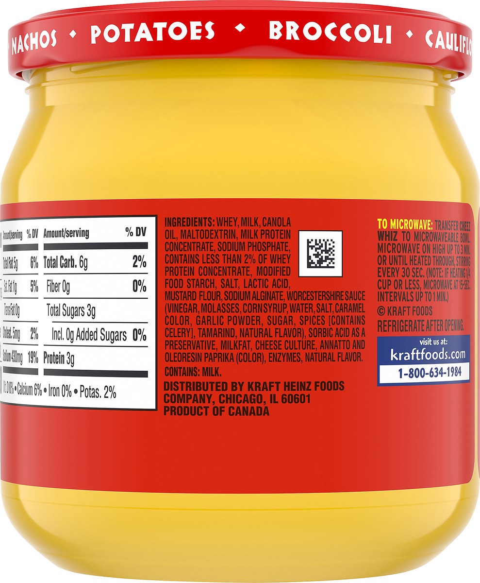 slide 3 of 9, Cheez Whiz Original Cheese Dip, 15 oz Jar, 15 oz