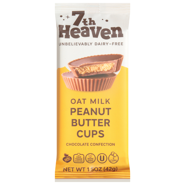 slide 1 of 1, 7th Heaven Oat Milk Peanut Butter Cups 1.5 oz, 1.5 oz