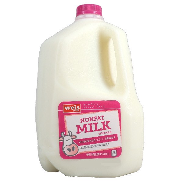 slide 1 of 1, Weis Quality Nonfat Milk, 128 fl oz