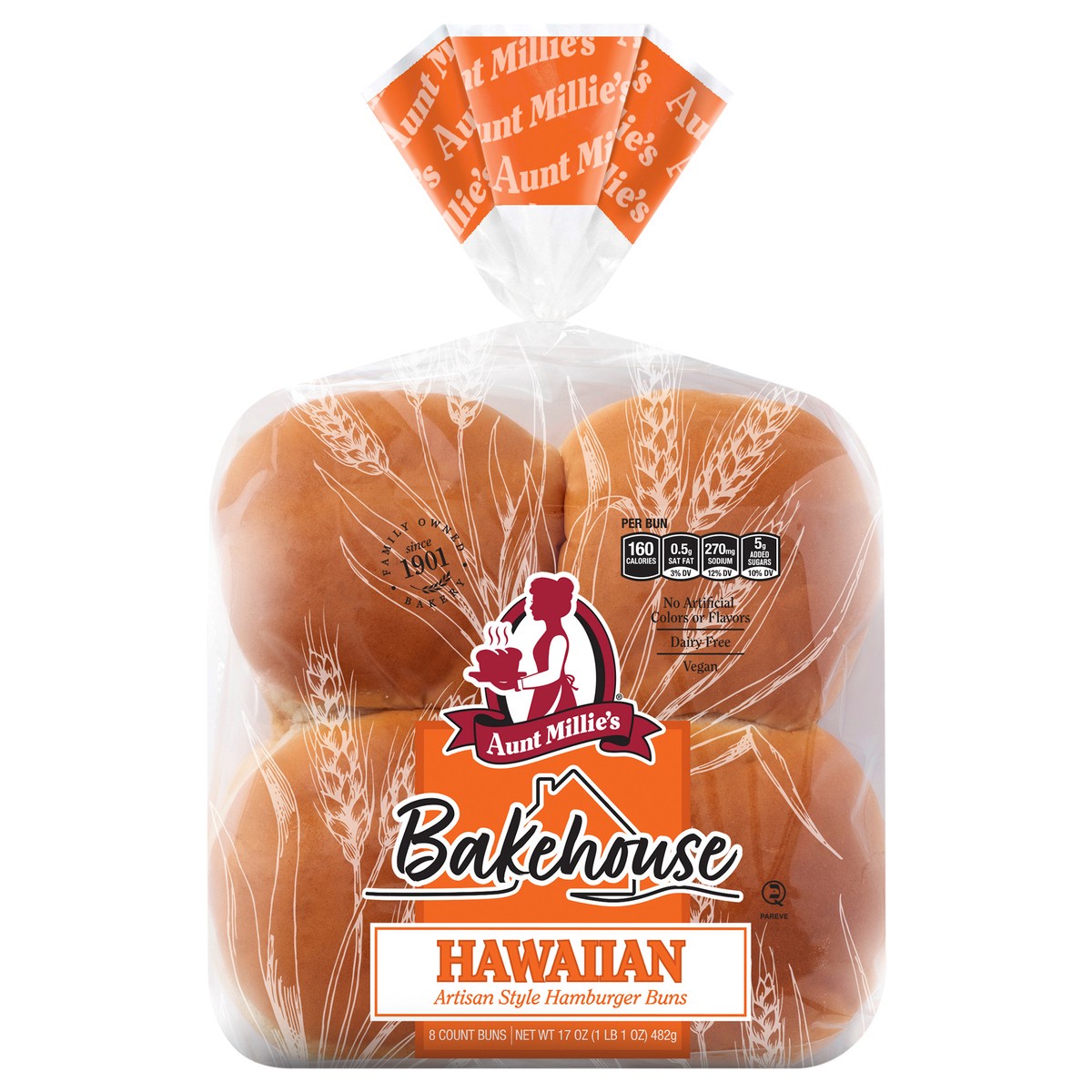 slide 2 of 2, Am Bkhs Art Hwn Ham Bun 8pk, 17 oz