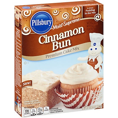 slide 1 of 1, Pillsbury Moist Supreme Cinnamon Bun Cake Mix, 15.25 oz