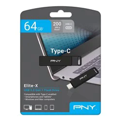 PNY 64GB Elite-X Type-C USB 3.2 Gen 1 Flash Drive