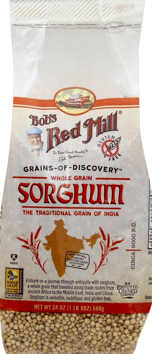 slide 5 of 5, Bob's Red Mill Whole Grain Sorghum, 24 oz