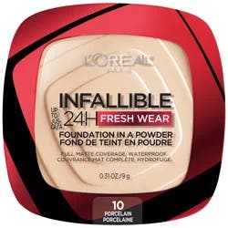 L'Oréal Infallible Up to 24H Fresh Wear Foundation in a Powder - 10 Porcelain - 0.31oz