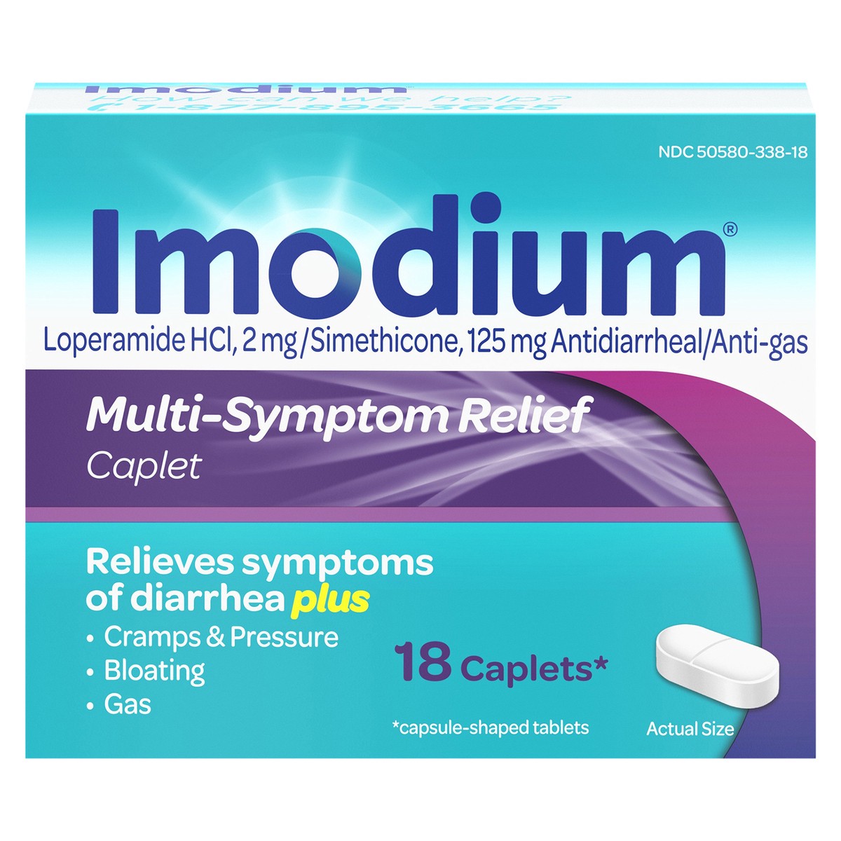 slide 1 of 9, Imodium Multi-Symptom Relief, 18 ct