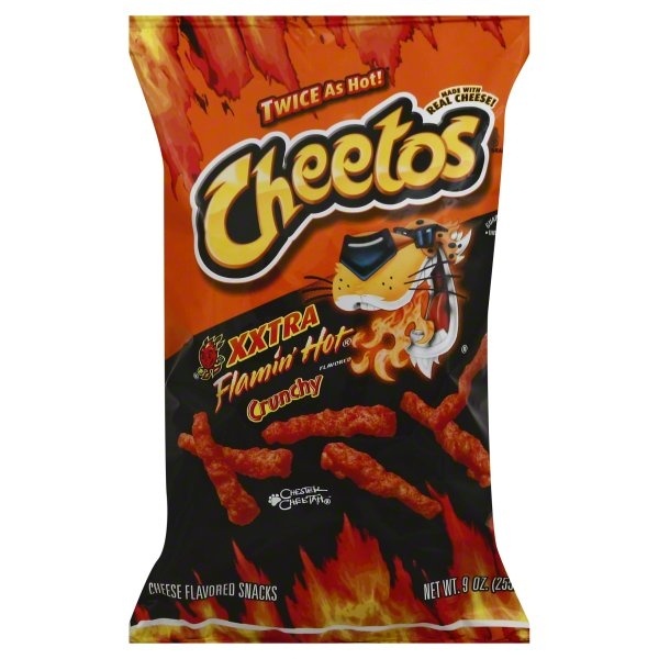 slide 1 of 1, Cheetos Crunchy Xxtra Flamin' Hot Cheese Flavored Snacks, 9 oz