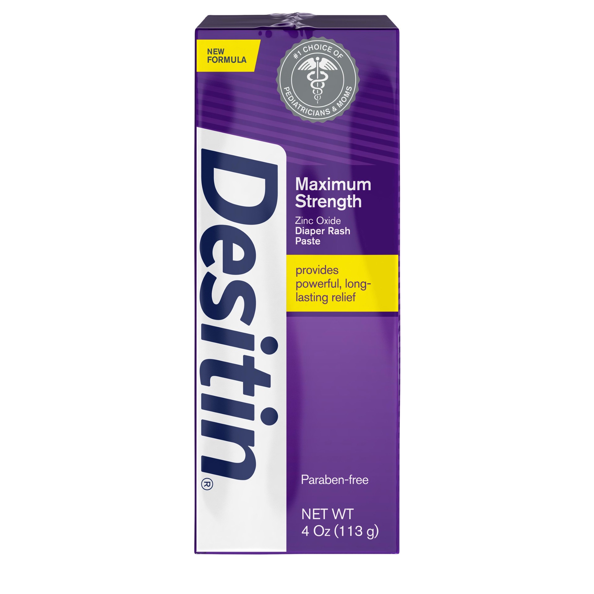 slide 2 of 5, Desitin Maximum Strength Baby Diaper Rash Cream with 40% Zinc Oxide for Treatment, Relief & Prevention, Hypoallergenic, Phthalate- & Paraben-Free Paste, Value Twin Pack, 4 oz, 8 fl oz