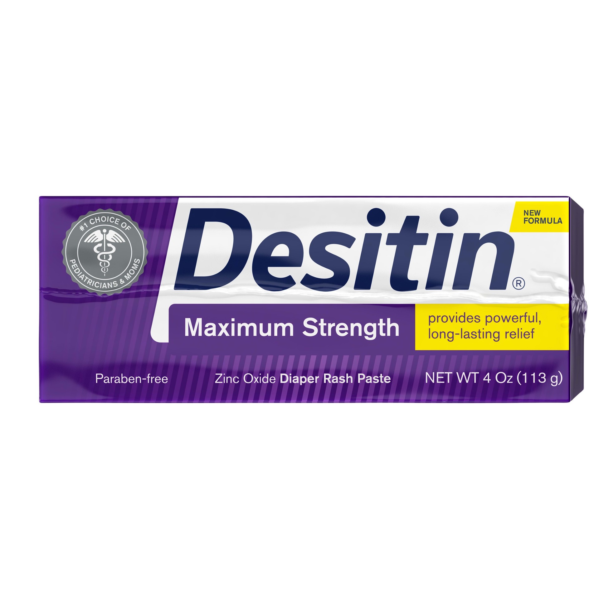 slide 5 of 5, Desitin Maximum Strength Baby Diaper Rash Cream with 40% Zinc Oxide for Treatment, Relief & Prevention, Hypoallergenic, Phthalate- & Paraben-Free Paste, Value Twin Pack, 4 oz, 8 fl oz