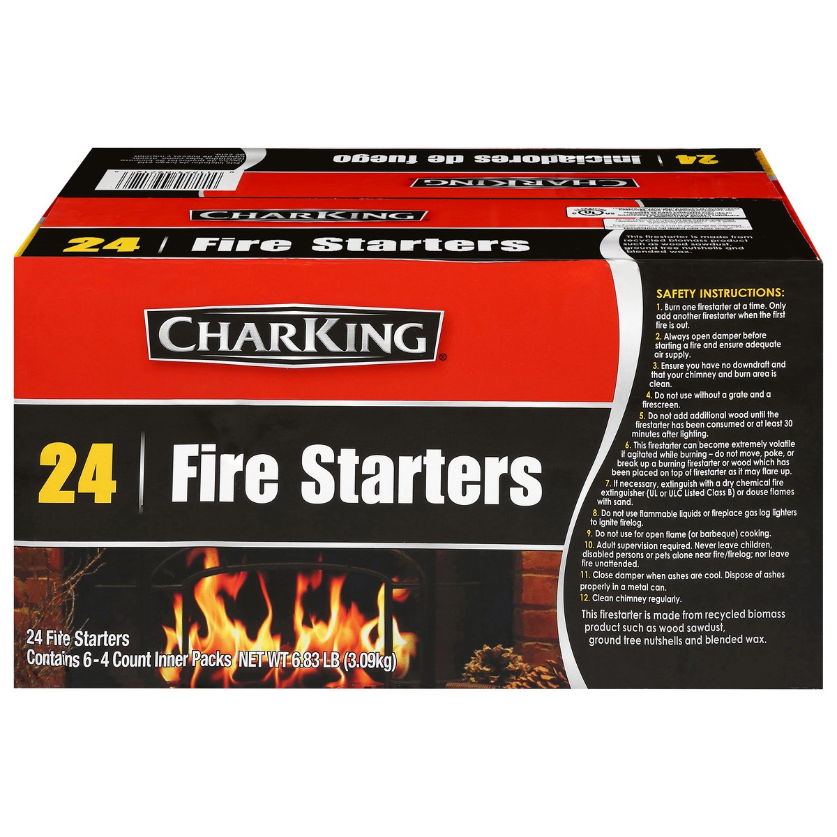 slide 1 of 6, CharKing Fireplace Fire Strter Case2, 9 lb