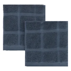 Room & Retreat 2pk Solid Dish Cloth Midnight, 12 in x 12 in