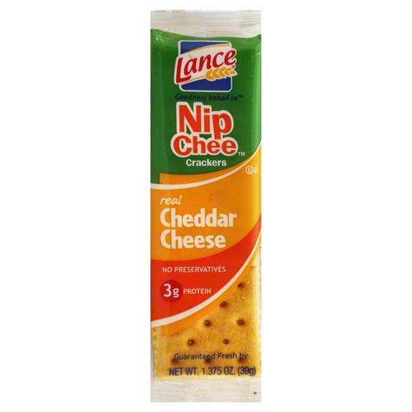 slide 1 of 1, Lance Crackers Nip Chee Real Cheddar Cheese, 1.38 oz